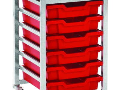 Storage Tray Rack 1 Column, 6 Trays With Castors